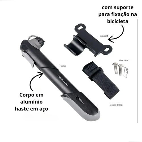 Bomba De Ar Bike Aro 29 Serve Em Bico Fino/grosso Mtb Speed