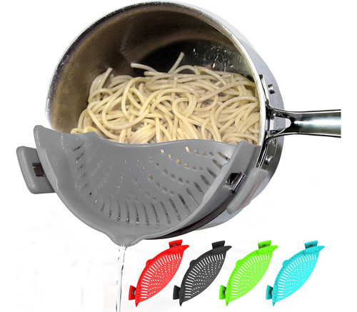 Colador De Pasta Universal De Silicona Con Clip