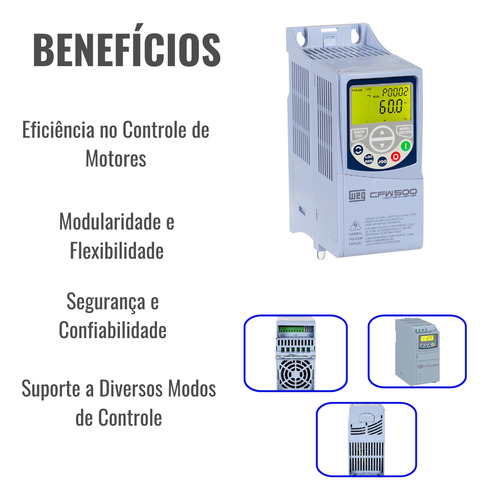 Inversor Frequência Cfw500 3cv 6,1a 380-480v 3f Weg 15573823