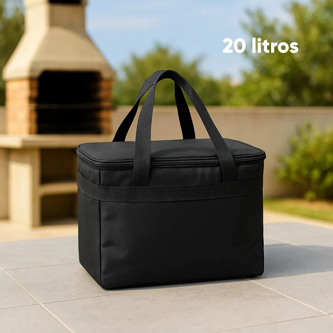 Bolsa Térmica 20 Litros Bubag Preta Para Alimentos E Bebidas