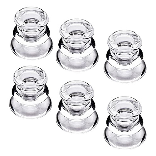 Portavelas De Cristal Transparente, Juego De 2 Portavelas.