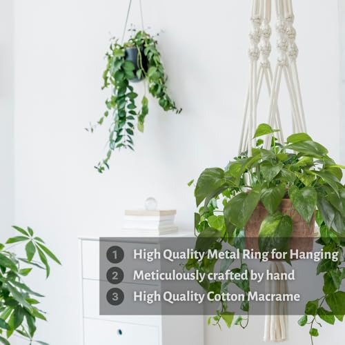 3 Pack Macrame Plant Hanger Indoor Hanging Planter For Plan