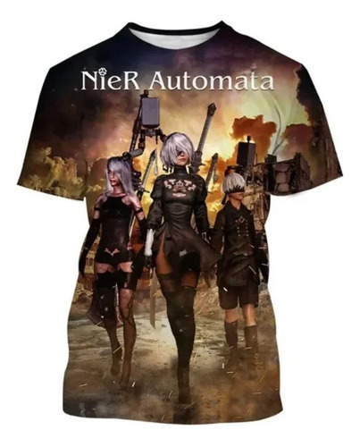 Camiseta De Manga Corta Con Estampado 3d Nier Automata