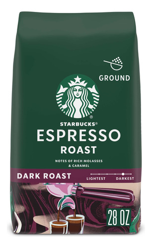 Starbucks - Café Espresso Molido Tostado Oscuro, 100% Ará.