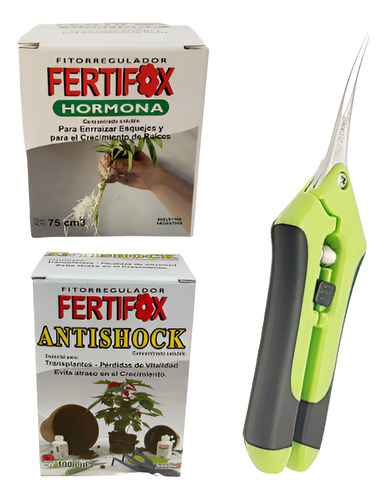 Combo Fertifox Esquejes + Antishock + Tijera De Poda