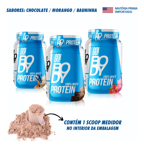 Kit 2x Whey Protein 100% Pure Concentrado Go Body Suplemento