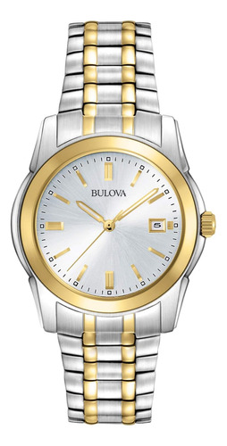 Reloj Pulsera  Bulova 98h18 Del Dial Blanco