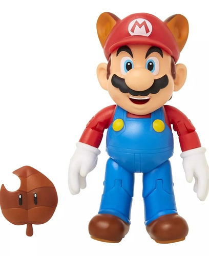 Super Mario Bros Mapache Con Super Hoja 10cm Nintendo Jakks