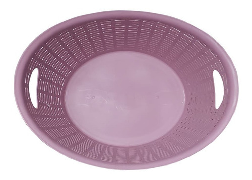 Pack 2 Canasta Cesto Ropa Sucia Ovalada Agarradera Plastico Color Rosa