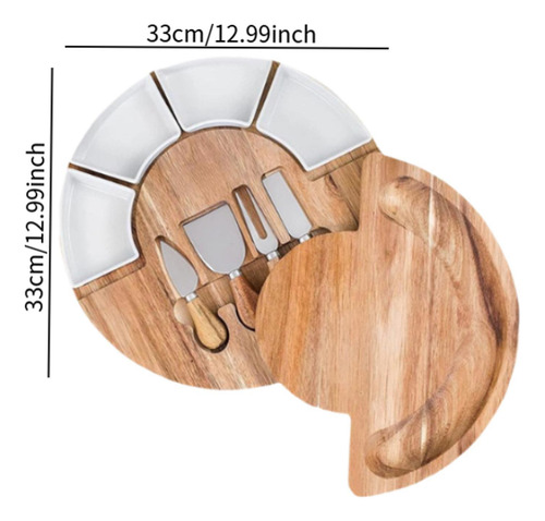 Tabla De Quesos De Madera Y Juego De Cuchillos Para Fiestas