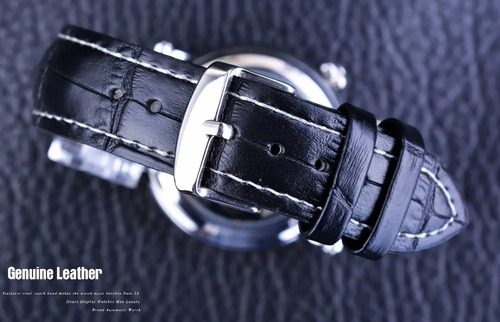 Reloj Mecánico Automático Leather 208 Skeleton Hollow Man