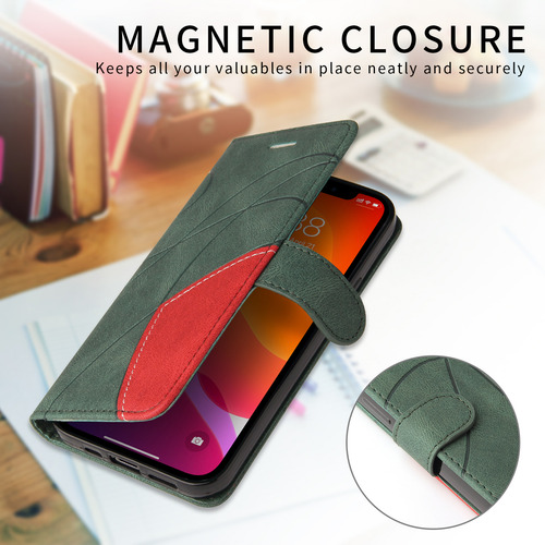 Funda Para Oppo Reno Series De Piel Sintética De Alta Calidad, Funda Protectora Tipo Cartera Con Ranura Para Tarjetas, Soporte, Etc., Color Verde