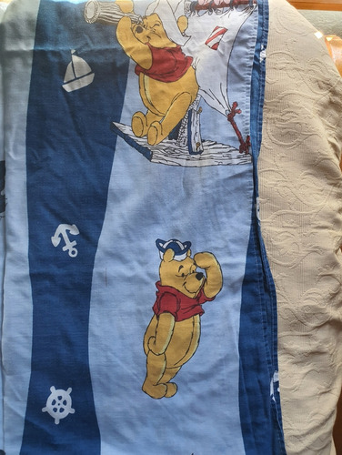 Sábanas 1 1/2 Plaza Karatex - Winnie Pooh Azul Winnie Pooh (Usado)