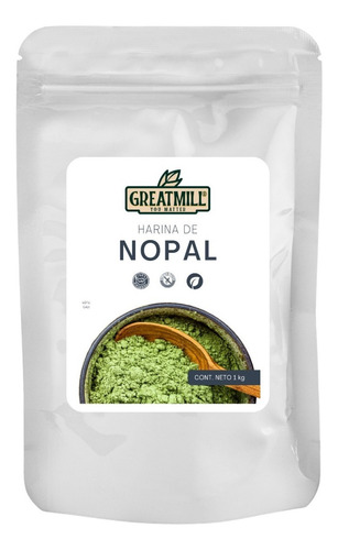 Imagen 1 de 3 de Harina De Nopal Ó Nopal En Polvo Deshidratado Orgánico 1 Kg
