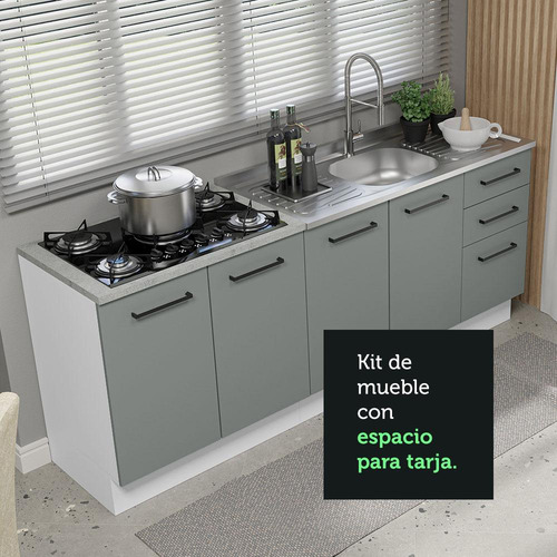 Cocina Integral Completa Modular Madesa Agata Con Pia 200cm