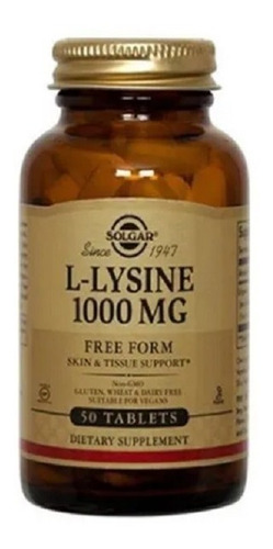 Aminoacido L Lysine Lisina 1000mg - 50 Tabletas