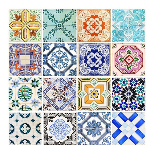 Papel Adesivo De Parede Contact Azulejo Português 2m X 45cm