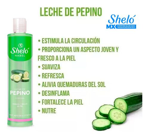 Crema De Pepino Post Depilatoria Hidratante Shelo 530 Ml Deliciosa Fresca