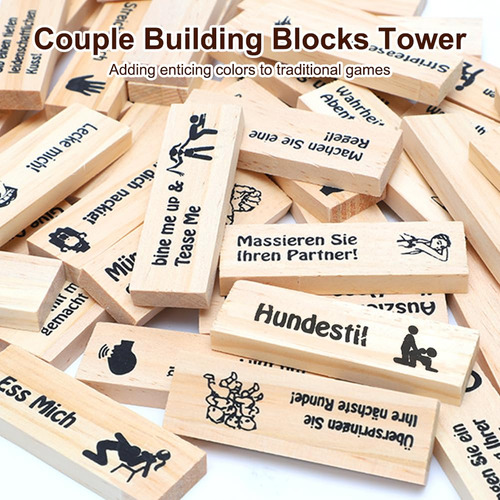 Juego De Bloques De Madera, Para Apilar En Torre, Amor Y