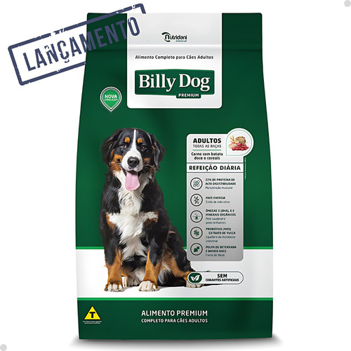 Ração Billy Dog Cães Adultos Refeição Diária 15kg Premium