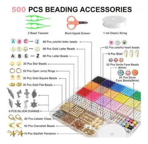Kit Para Hacer Pulseras Con Cuentas De Arcilla 5100
