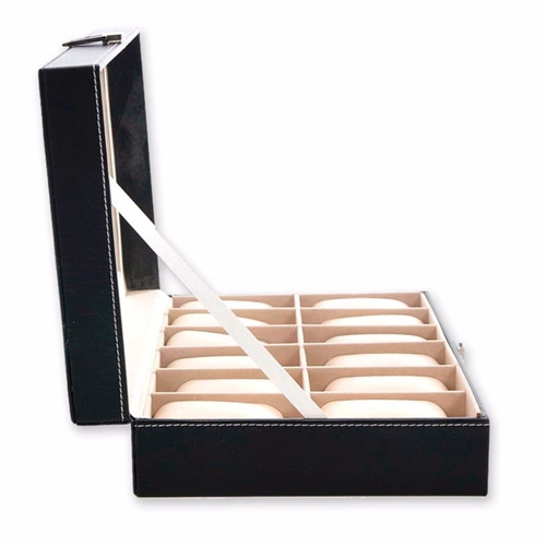 ¡ Estuche De Lujo Caja Organizadora Para 12 Relojes Negro !!
