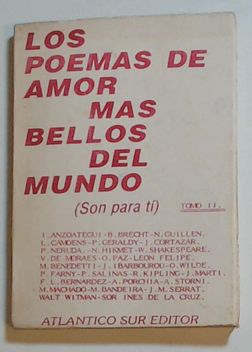 Poemas De Amor Mas Bellos Del Mundo, Los Tomo 2 - Aa.vv