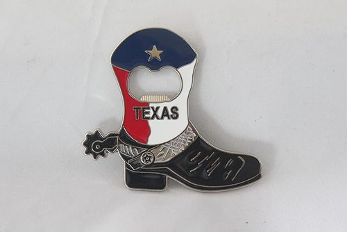 Metal Texas Bandera Vaquero Bota Refrigerador Iman Abrebotel