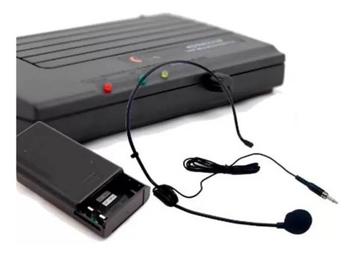Microfone Kadosh Headset Bodypack Receptor K231h Sem Fio Vhf Cor Preto