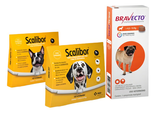 Antipulgas Bravecto Até 10kg E Scalibor 48cm E Scalibor 65cm