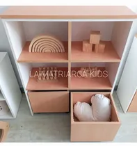 Comprar Juguetero Con Baúles Ruedas Organizador Montessori 4e+2b Blanco