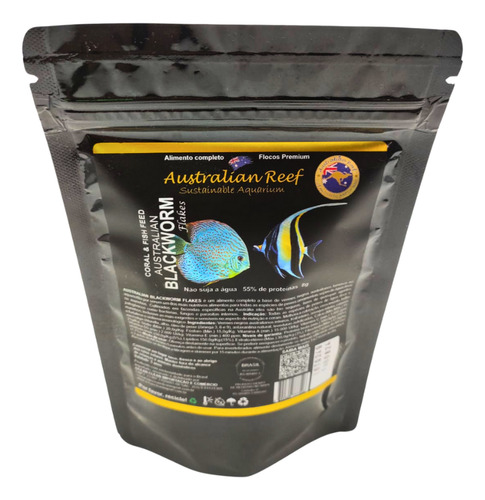 Coral & Fish Blackworm Flakes 8g Sachê Australian Reef