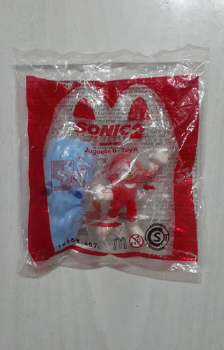 Muñeco Sonic 2 Mc Donalds Toy 6 Cerrado Con Base Celeste