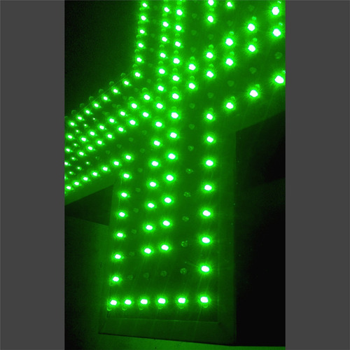 Cartel Cruz Led Verde Farmacia 60x60 Doble Faz Mutiefectos