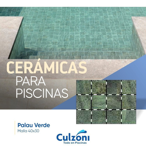 Imagen 6 de 10 de Cerámica Palau Verde Caja X 1,95 M2 Simil Piedra Bali Pileta