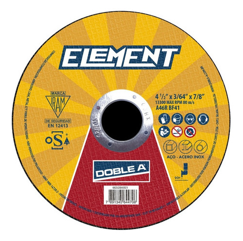 Discos De Corte Element Doble A 115x1.6x22,23mm - Mm