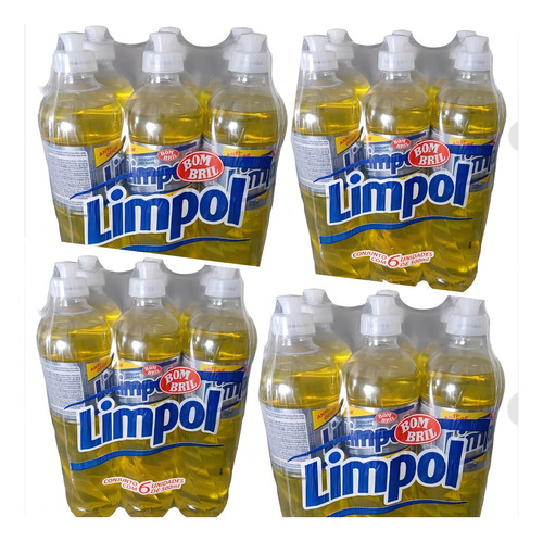 Kit 24 Detergente Limpol Glicerina Anti-odor 500ml Neutro