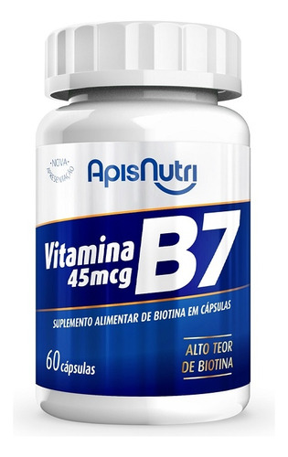 Vitamina B7 Biotina Apisnutri (60 Caps) Natural