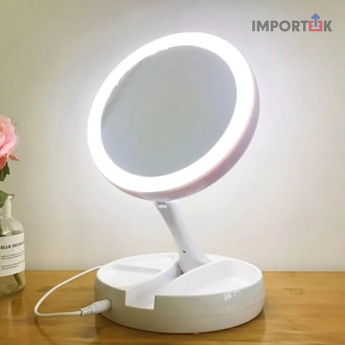 Espejo De Baño Luz Led Maquillaje Profesional Aumento 10x