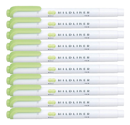 Rotuladores Zebra Mildliner, Verde Suave (wkt7-mg) X10