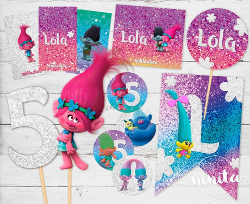 Kit Imprimible Digital Deco Candy Trolls Poppy Ramon
