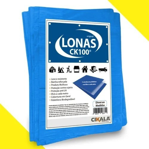 Lona Ck100 Azul 100 Micras 10x8m 75 G/m2 Multiuso Cikala