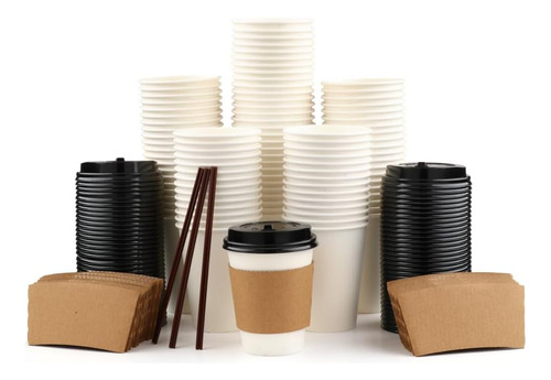 Zovumu Paquete De 50 Tazas De Café Desechables De 12 Oz Con 