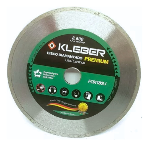 Disco Diamantado Liso 180 Mm Kleber