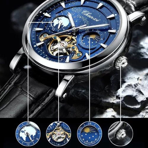Relojes De Piel Chenxi 8872c Tourbillon Moon Phase