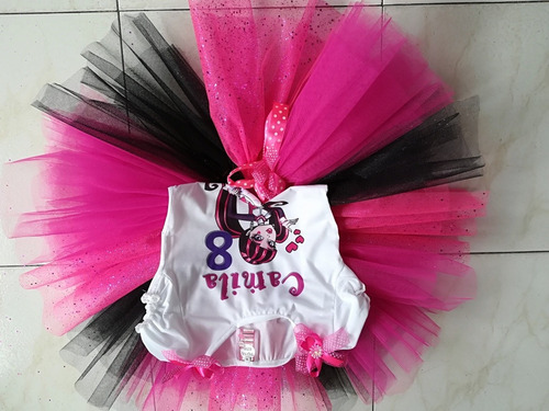 Conjunto Tutu Con Nombre Niña Pony Monster High Valiente