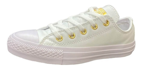 Tenis Zapatilla Converse All Star Cuero Blanco Mujer En Caja