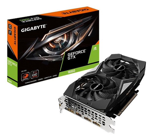 Imagem 1 de 2 de Placa de vídeo Nvidia Gigabyte  GeForce GTX 16 Series GTX 1660 GV-N1660OC-6GD OC Edition 6GB