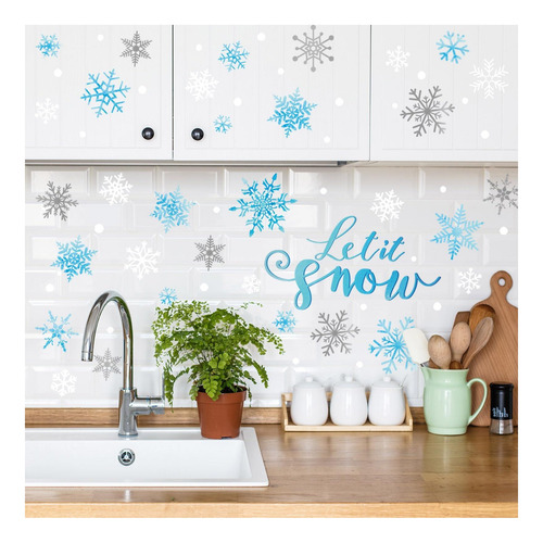 Anydesign Winter Snowflake Snow Man Pegatinas De Pared De La