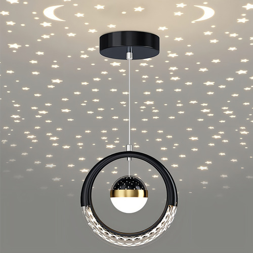 Lustre Pendente Moderno Elegante Com Efeito De Estrela E Lua 110v/220v